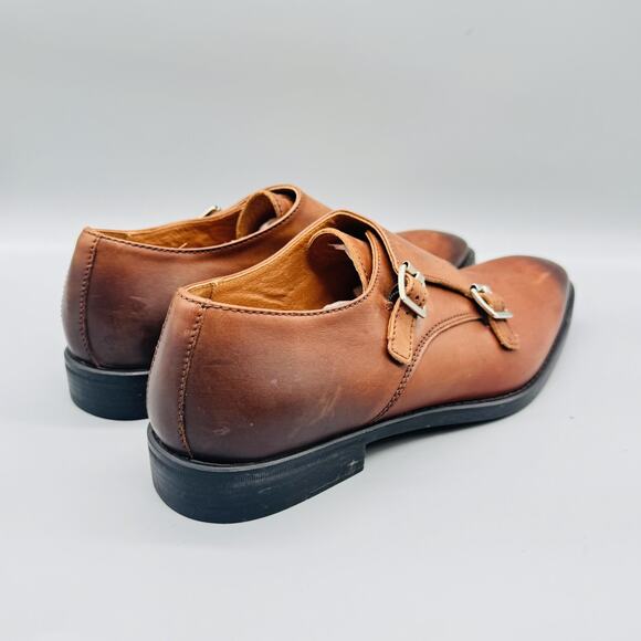 Donald J Pliner Shoes Mens 10.5 Brown Leather Double Monk Strap Dress Classic main image 8